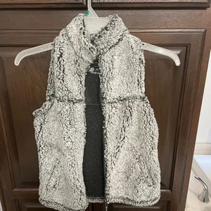 Warm gray fuzzy vest! Brand new!